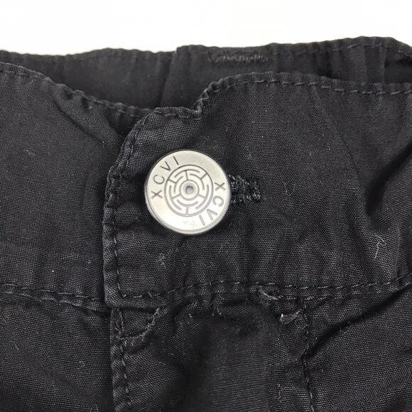 XCVI Black Utility Pants High Rise Straight Leg Pockets Cotton Women's Large - Picture 8 of 10